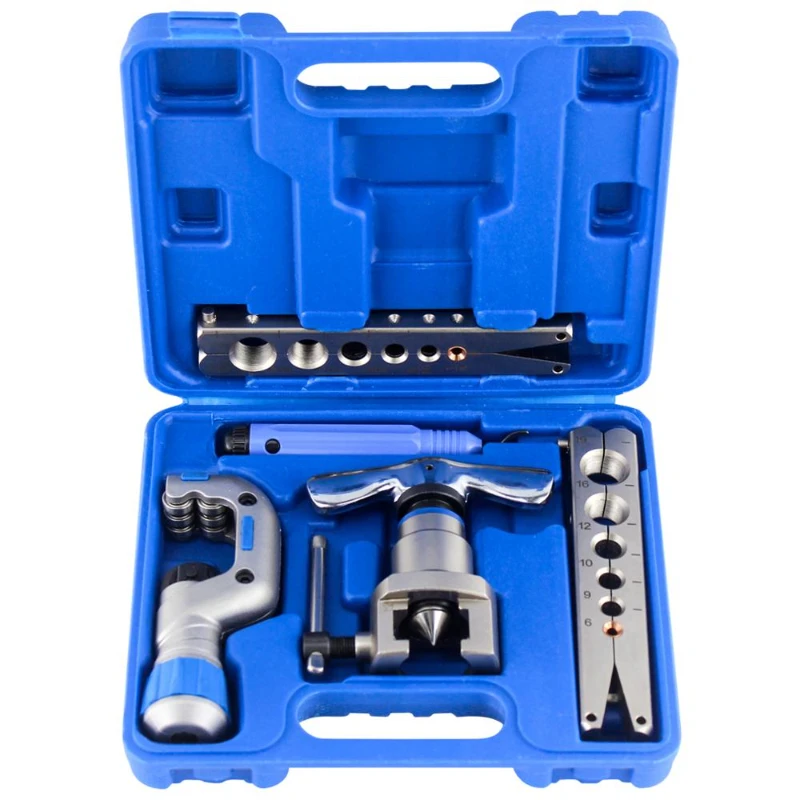 

HVAC Pipe Cone Flaring Tool kit 6-19mm 45 Degree Angle Eccentric Cone Type Sets for Water Gas Refrigeration Brake Line