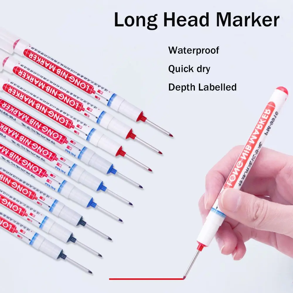 

1pcs Paper Metal Depth Bathroom Home Decor Multifunction Marker Pen Long Head Markers Hareware Processing Deep Hole Marker