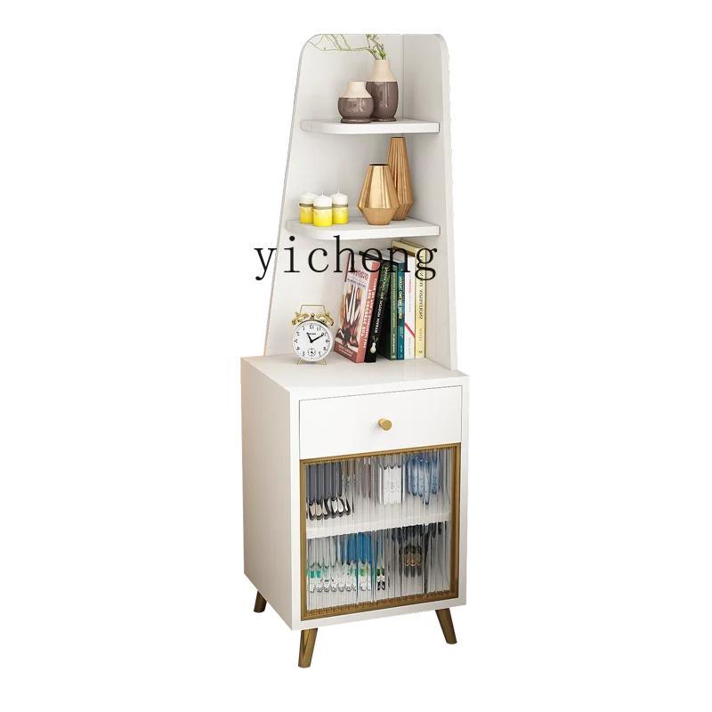 

Прикроватный столик YY с высокой книжной полкой, встроенный многофункциональный простой прикроватный шкаф для спальни
