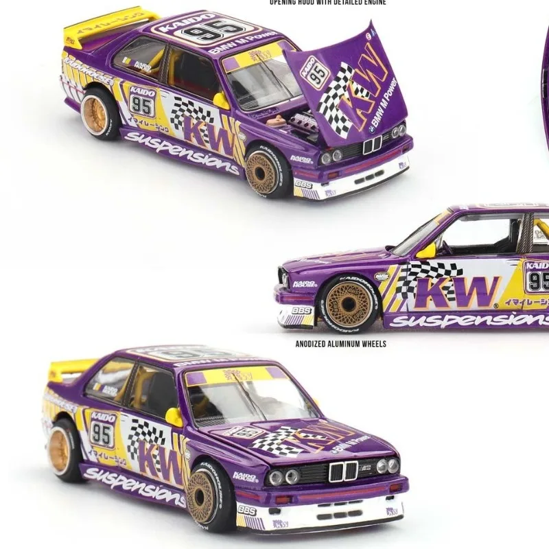 KaidoHouse x MINIGT 1:64 BMW M3 E30 V1 #194 Simulation static alloy car model, Boy Festival gift toy, adult collectible ornament