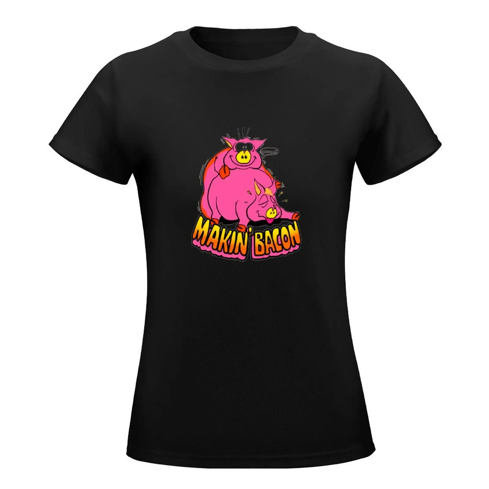 Makin Bacon Chef T-Shirt cute clothes kawaii clothes tops summer clothes Womens clothing