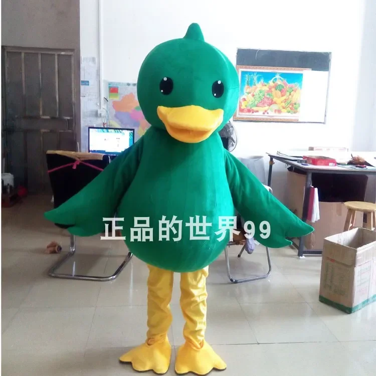 

Green Wild Duck Mascot Costume Cartoon Character Animal Funny Dress Halloween Birthday Cosplay Apparel Adult Duck Mascotte