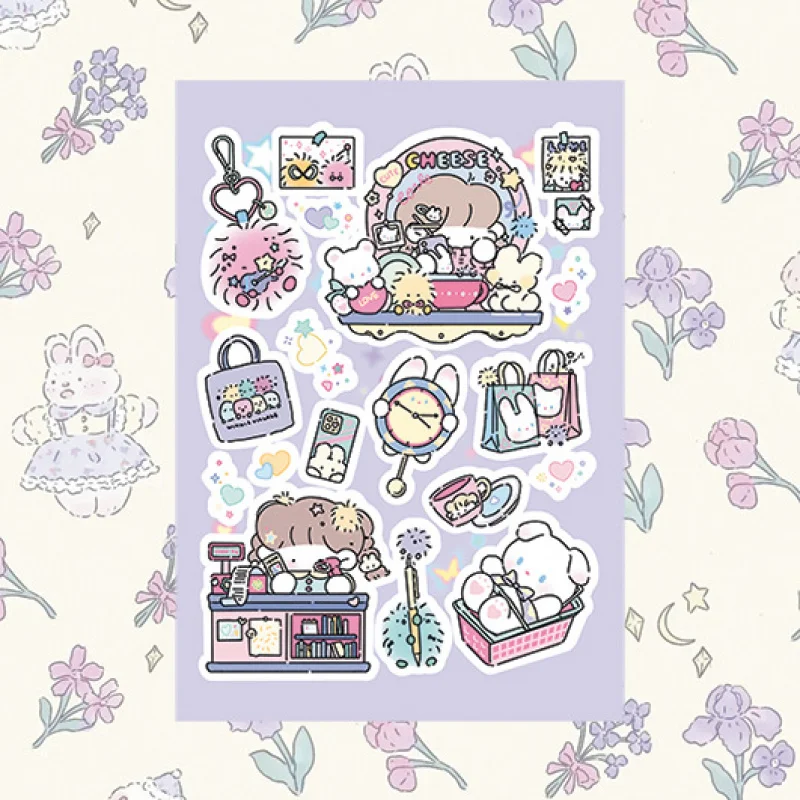 Coreano simpatico cartone animato ragazza personaggio manuale adesivi conto mano diario notebook scrapbook cancelleria adesivi decorativi fai da te