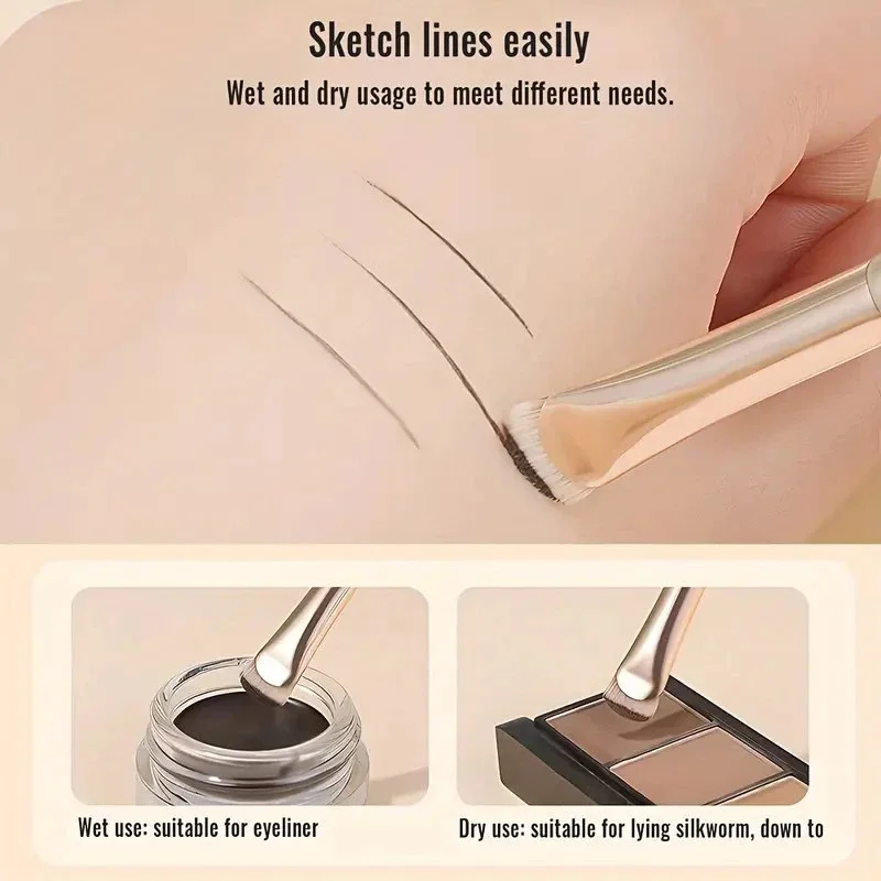 1/2 szt. Pędzel do eyelinera w kształcie półksiężyca, precyzyjny pędzel do makijażu eyelinera, narzędzie do makijażu powiek, pędzel do eyelinera z ostrym, półokrągłym ostrzem.