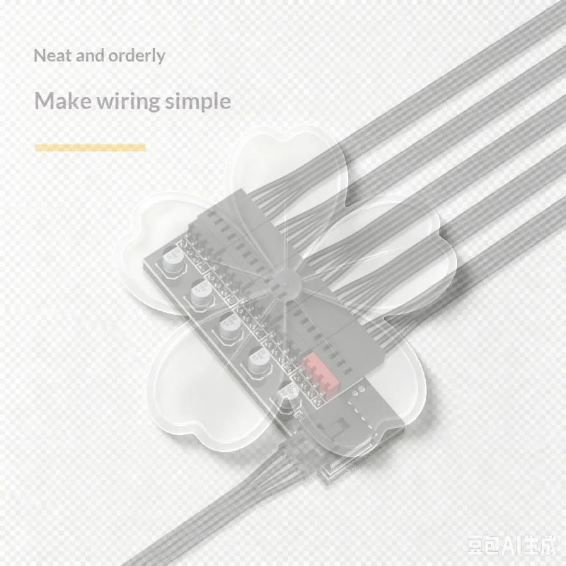4 Pin PWM Fan Hub Splitter 1 To 5 Way Splitter With 40cm Cable Hub Molex Power Supply For Desktop PC Case Cooling Fans