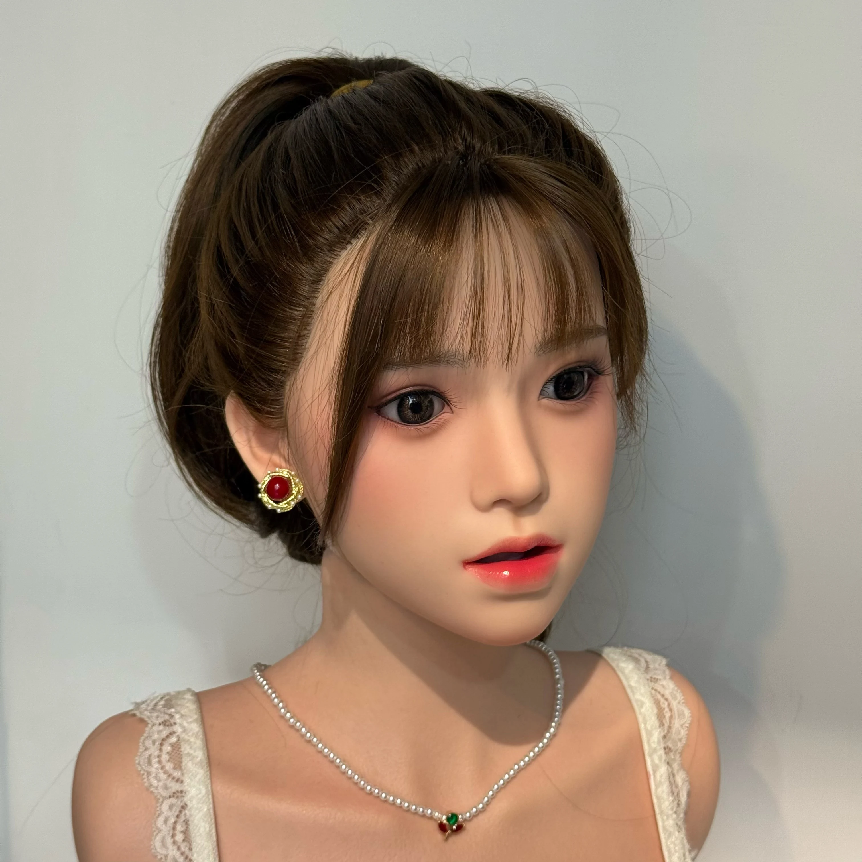 【Wonanii】Food Grade siliconen grote kop model M16 schroefinterface, open mond met pruik tanden tong leerlingen-