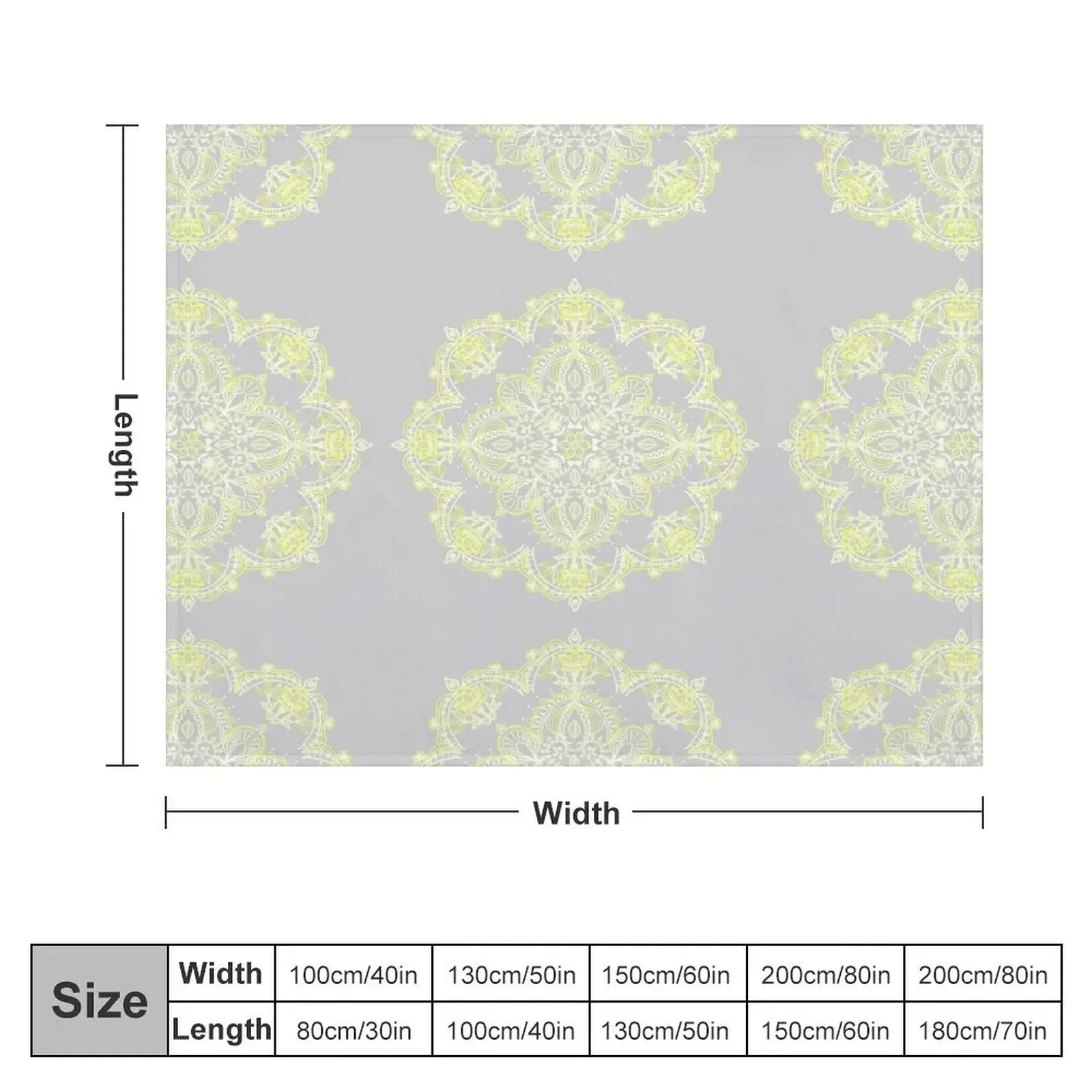 Pale Lemon Yellow Lace Mandala on Grey Throw Blanket cosplay anime Blankets For Baby Plush Bed Blankets