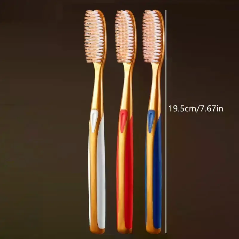 6 Stück rutschfeste, breite Design-Zahnbürste mit großem Kopf und weichen Borsten, mit verlängertem U-förmigem Bürstenkopf