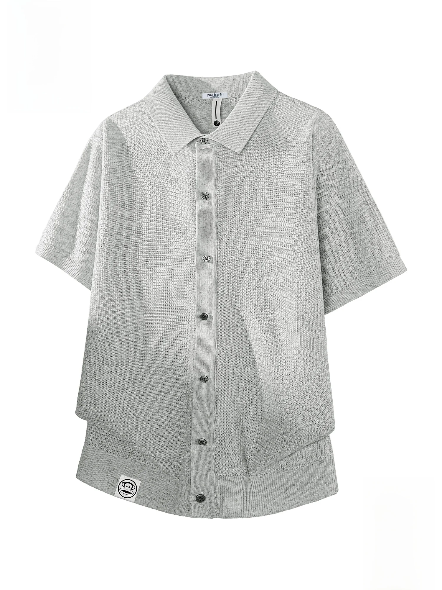 

PaulFrank Loose Fit Linen Silk ort Sve irt Casual Collar Men's Summer Breathable Lightweight Faionable Monkey Mouth