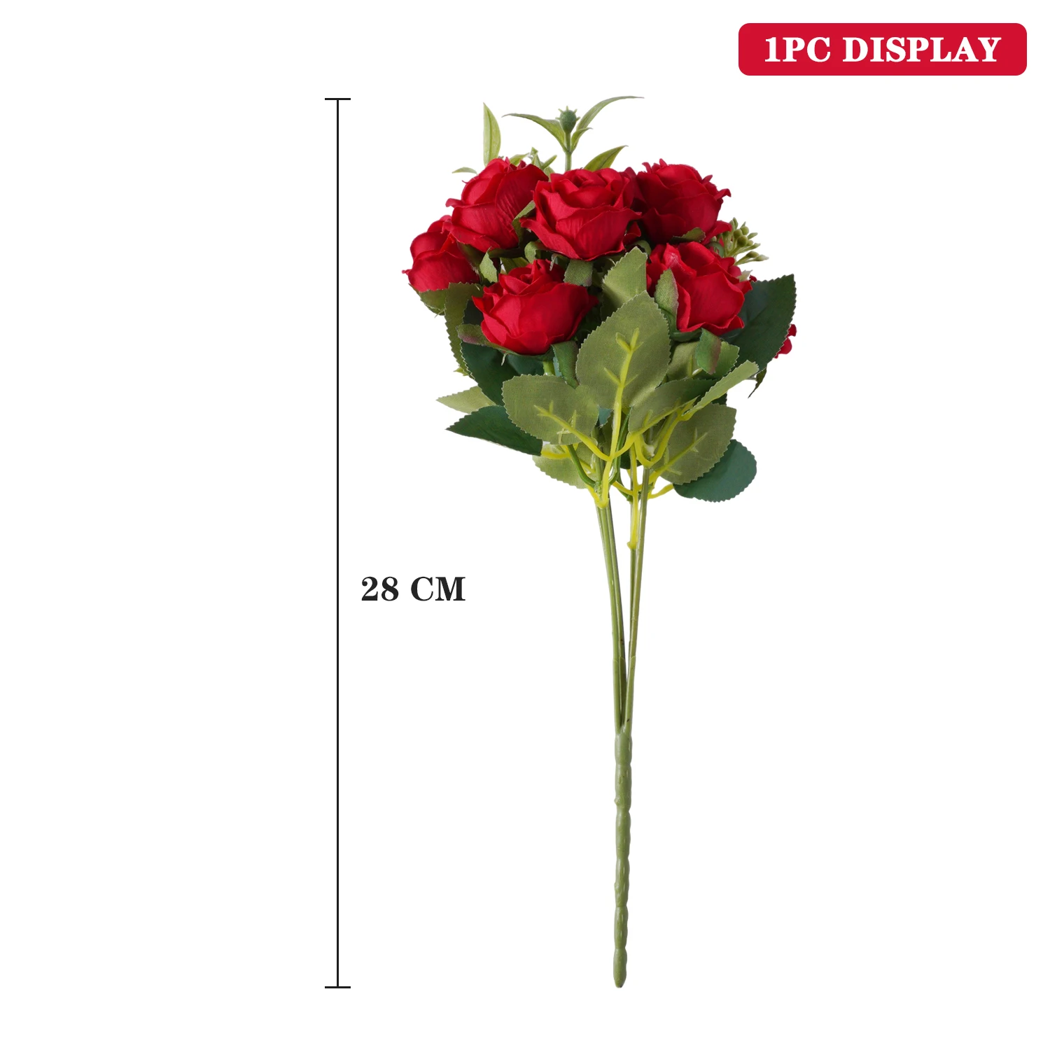 Luxury Artificial Flowers Rose Flower Branch Artificial Pink Roses Realistic Fake Rose for Wedding Home ornements 28cm/11.02inch