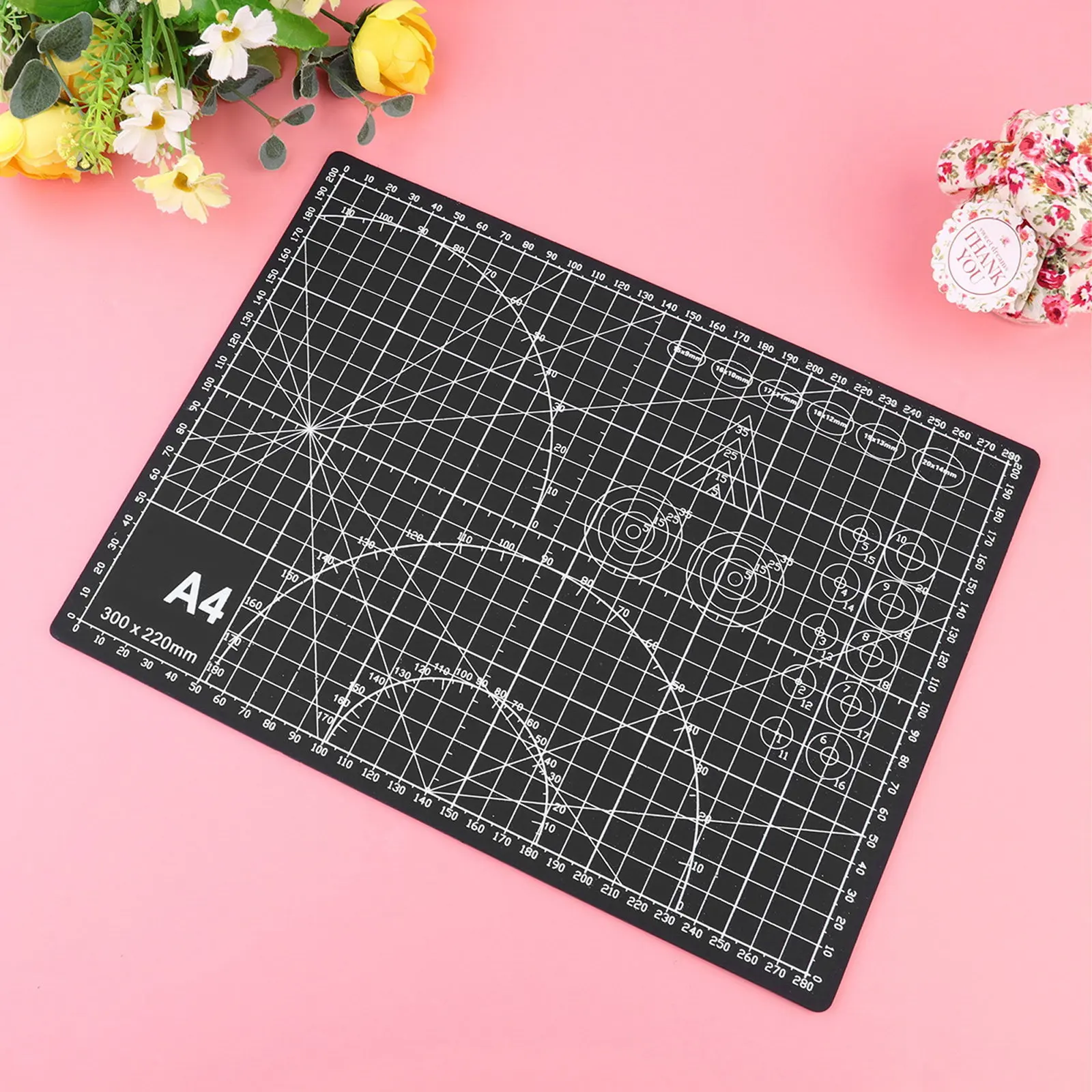 

2Pcs Heavy Duty Self Healing Cutting Mat A4 Double Sided with Clear Angle Grids for DIY Crafts Sewing Quilting Glass