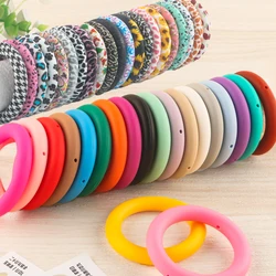 Sunrony New 3/5Pcs Silicone Ring 65mm Round Pendants With Hole For Jewelry Making DIY Necklace Jewelry Handicrafts Accessories