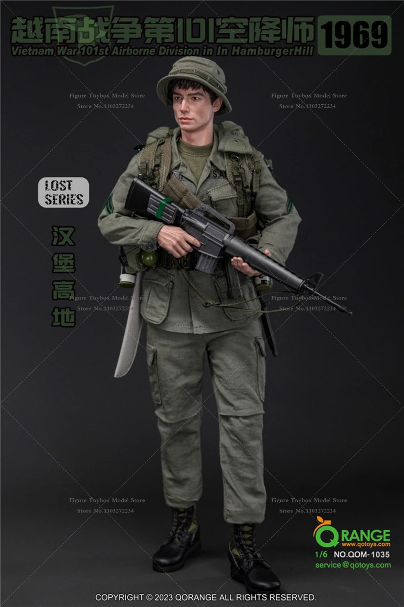 Qorangeqotoys QOM-1035 1/6 Schaal 1969 Vietnam War 101st Luchtlandingsdivisie In Hamburgerheuvel Militaire 12 "Man Actiefiguur