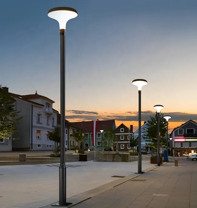 

Modern Creative Mushroom Solar Lamp Post Light Energy-Efficient & Environmentally Friendly Waterproof Black for Road Application