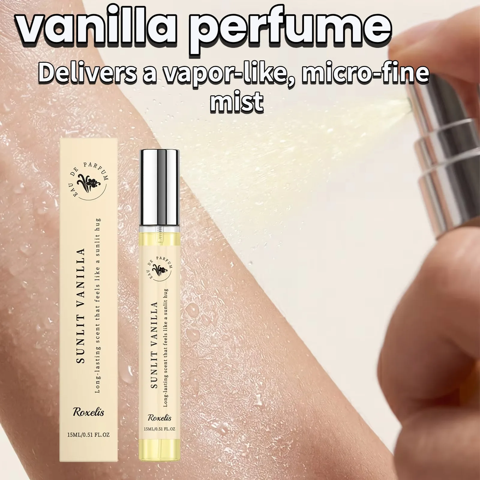 Warm Vanilla Bourbon Eau de Parfum Long-Lasting  Perfume Mood-Boosting Stress Relief Skin Scent Clean Fragrance For Women & Men