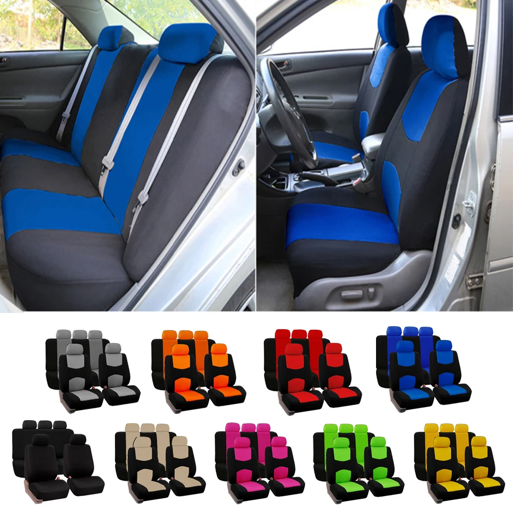 

4/9PCS Fabric Car Seat Covers For TOYOTA Camry Highlander Harrier Sequoia Corolla Land Cruiser Mark X Premio Auto Chair Cover