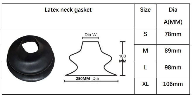 NECK Latex SEAL Gasket - for Dry suit Replacement Repairing S M L