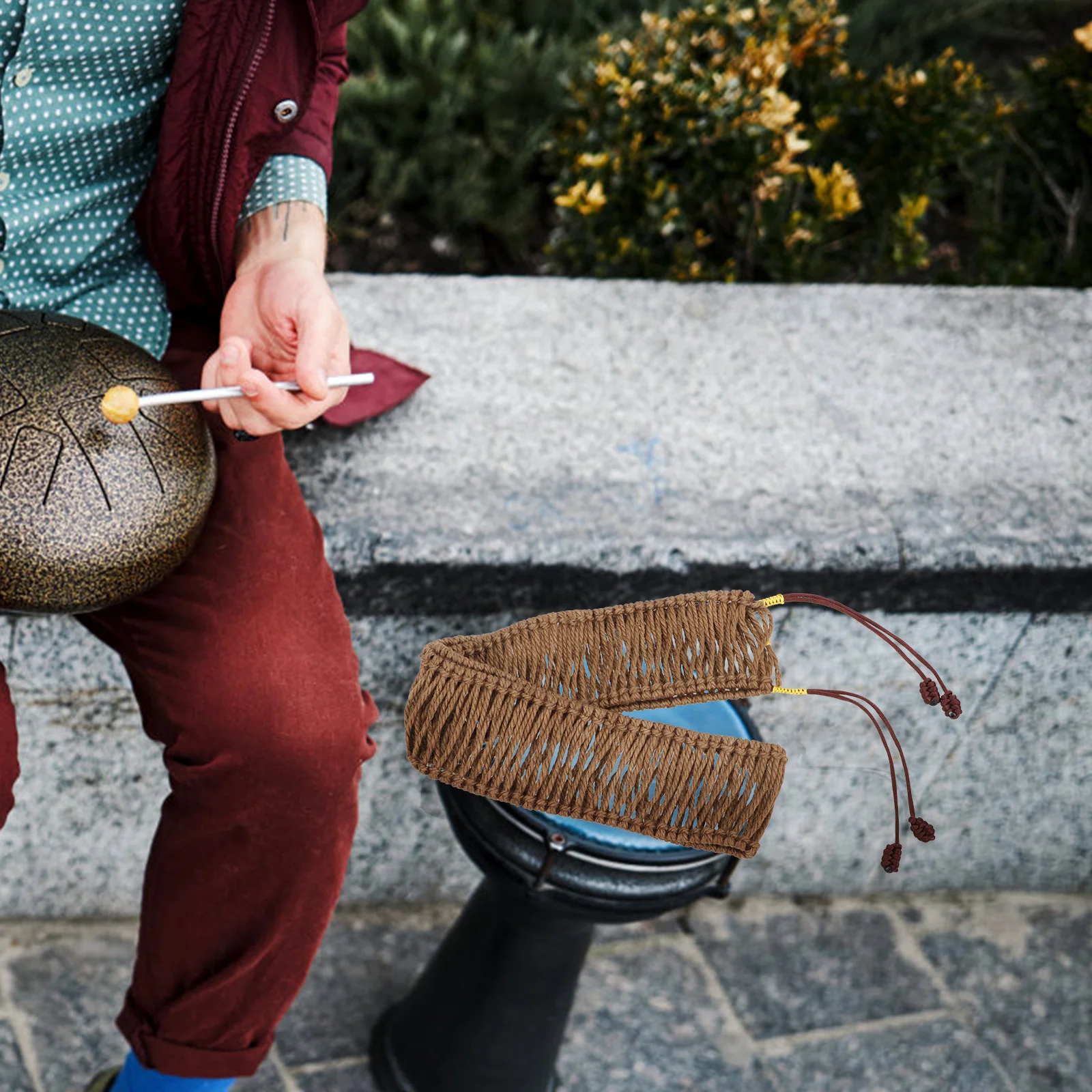Durable Ethereal Drum Rope Handmade Hemp Woven Ring for Steel Tongue Drum Practical and Long Lasting Hand-Made Rope