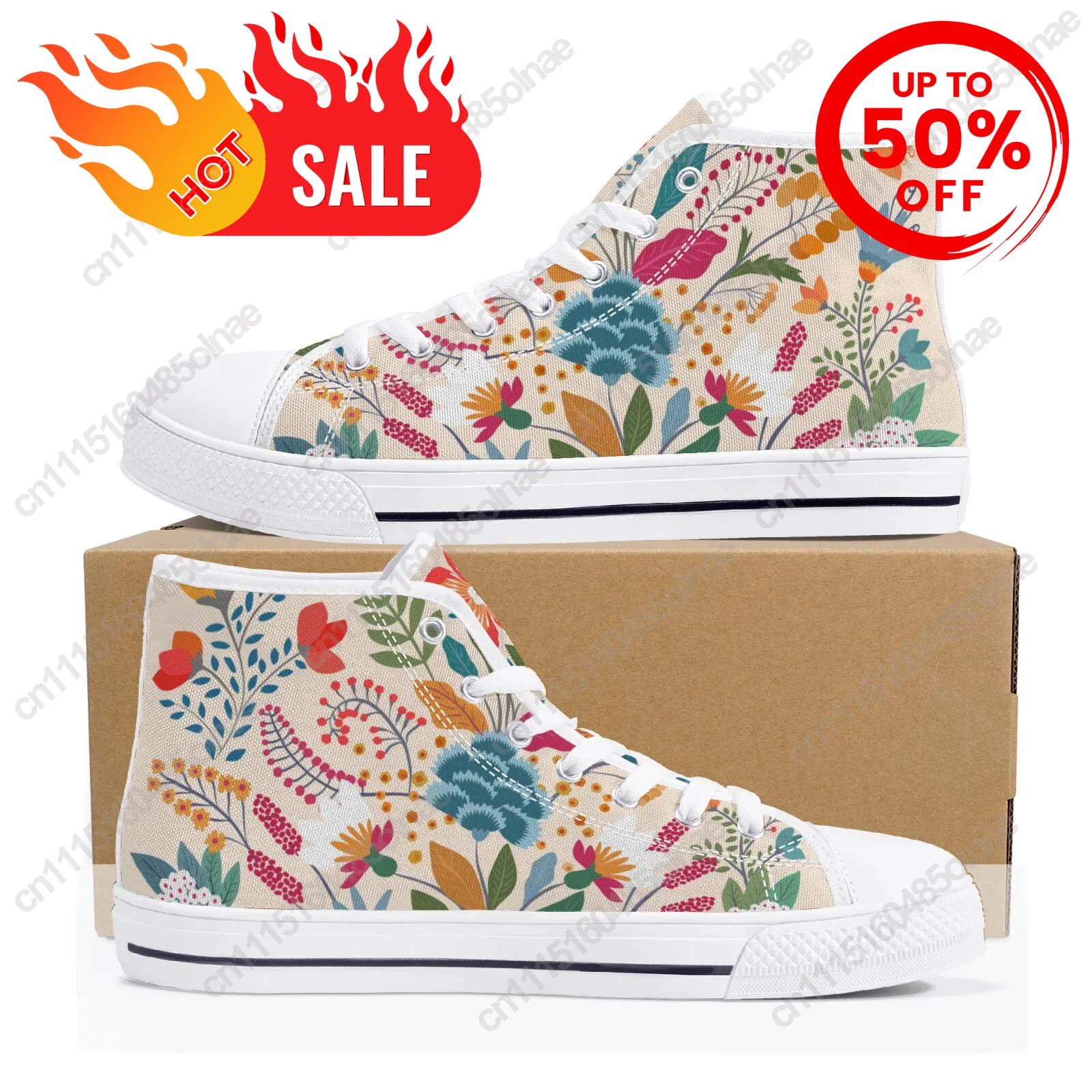 Customized Hand-Painted Artist Design Pattern Vulcanized Classic High-Top Canvas Casual Sneakers Denim Shoes