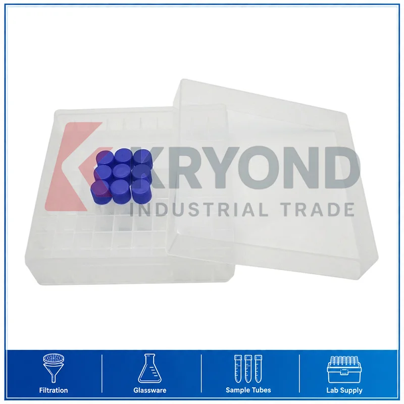 Generic 1.8ml Freezing Tube Box 100 Vents Cryotube Storage Box with 100pcs Freezing Tubes Laboratory Sample Storage Rack 1Pack