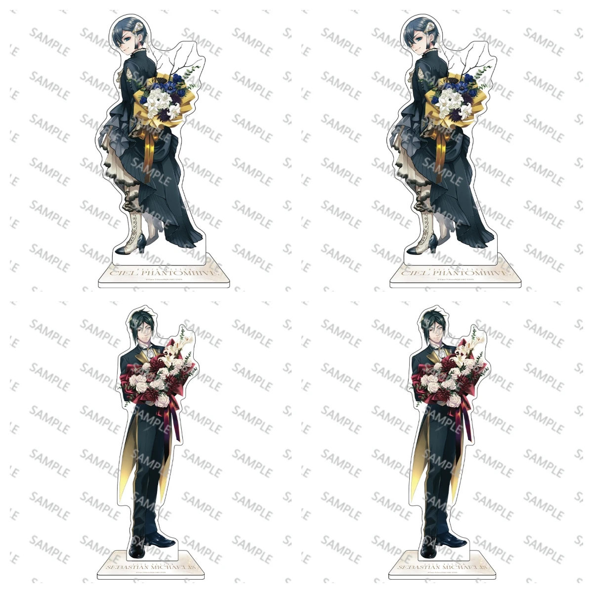 Black Butler Anime Figures Sebastian Michaelis Ciel Phantomhive Acrylic Stands Model Plate Desk Decor Prop Keychains Fans Gift