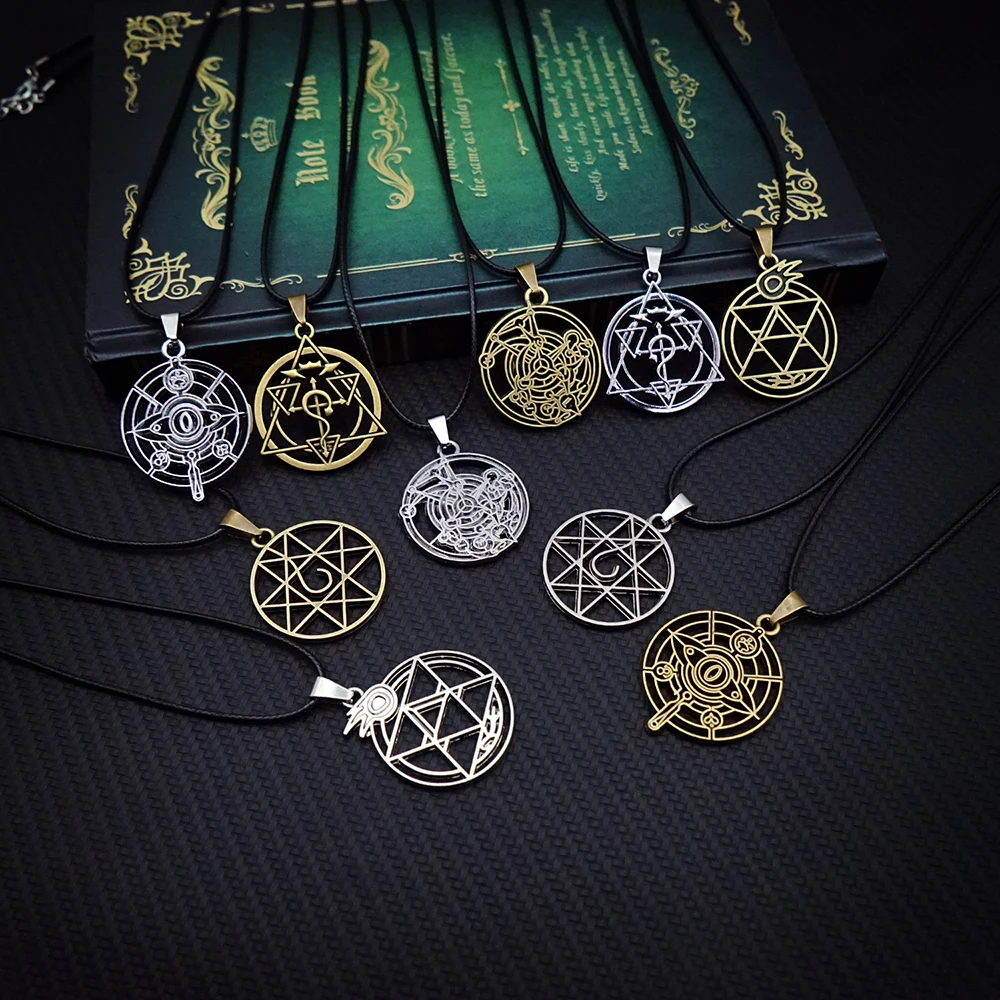 Fullmetal Alchemist Necklace for Women Men Magic Circle Metal Necklaces Anime Jewelry Pendant Chains Choker Collares Charm