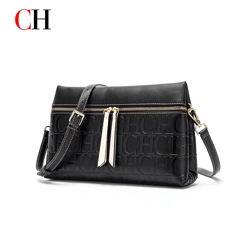 CH Fully Printed Embossed Flap Crossbody Bag Multi Compartment Commuter Versatile Handheld Shoulder Bag 2025 Edition