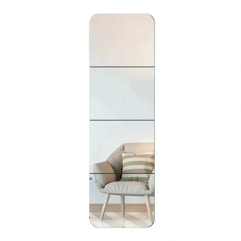 Self-Adhesive Right-Angle Acrylic Wall Mirror Stickers (4-piece) - Home Decor for Bedroom, Dormitory & Bathroom