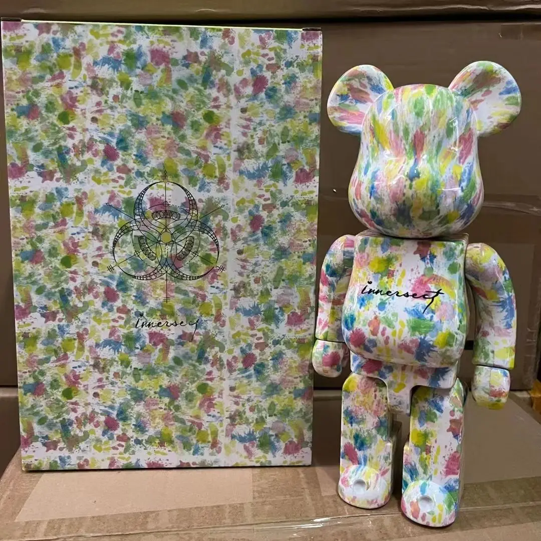 

Bearbrick 400% 28cm Floral BE@RBRICK Graffiti Floral Color Box Premium Version Desktop Figure Trend Toy Ornament Gift