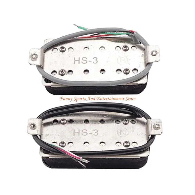 C4DE Open Dual Coil Humbucker Neck Bridge Pickup Magnet Black Electric Guitar
