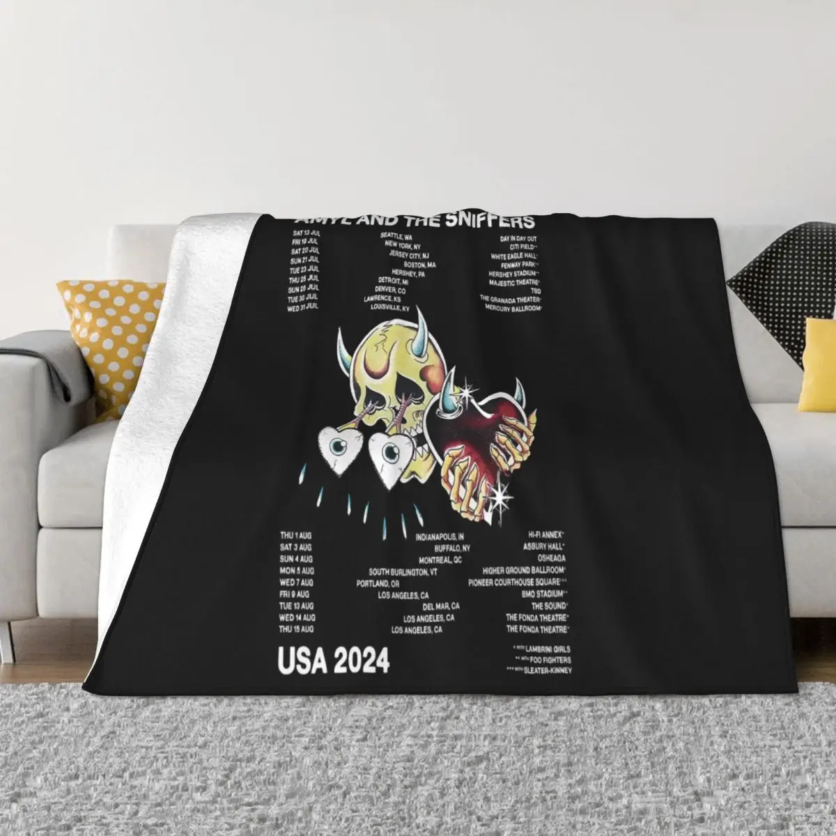 Amyl The Sniffers Us 2024 Tour 1 Plush Blanket Couple Blankets Blankets And Throws Throw Blanket