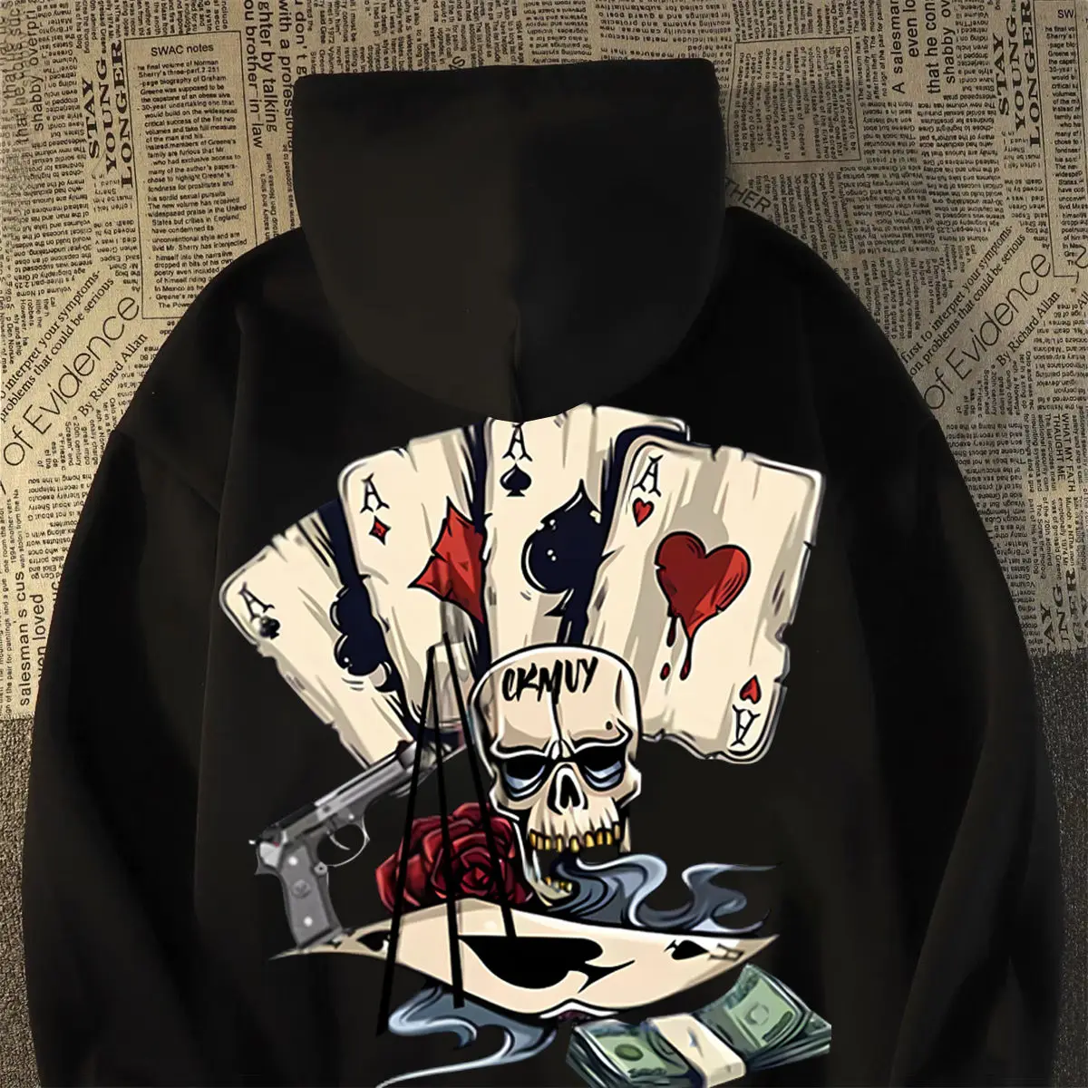 Punk sweatshirt men's fashion casual hoodie Creative poker hoodie 2024 fall hoodie men's size (S-4XL) multi-color tops