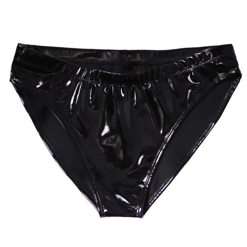 Mulheres pvc couro patente sexy cintura elástica calcinha de látex desempenho shorts quentes festa clubwear roupa interior