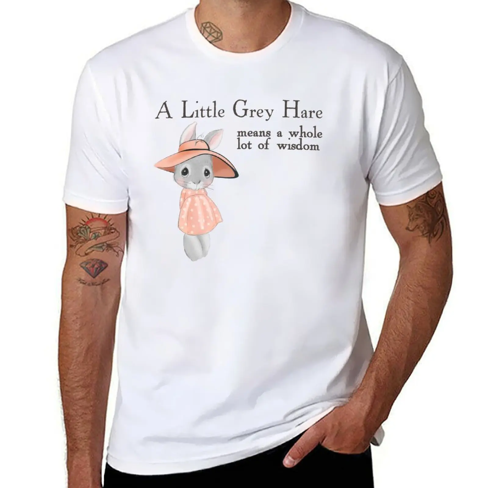 

A little grey hare wisdom T-Shirt t shirts for man graphic vintage t shirts for man cotton funny T-Shirt