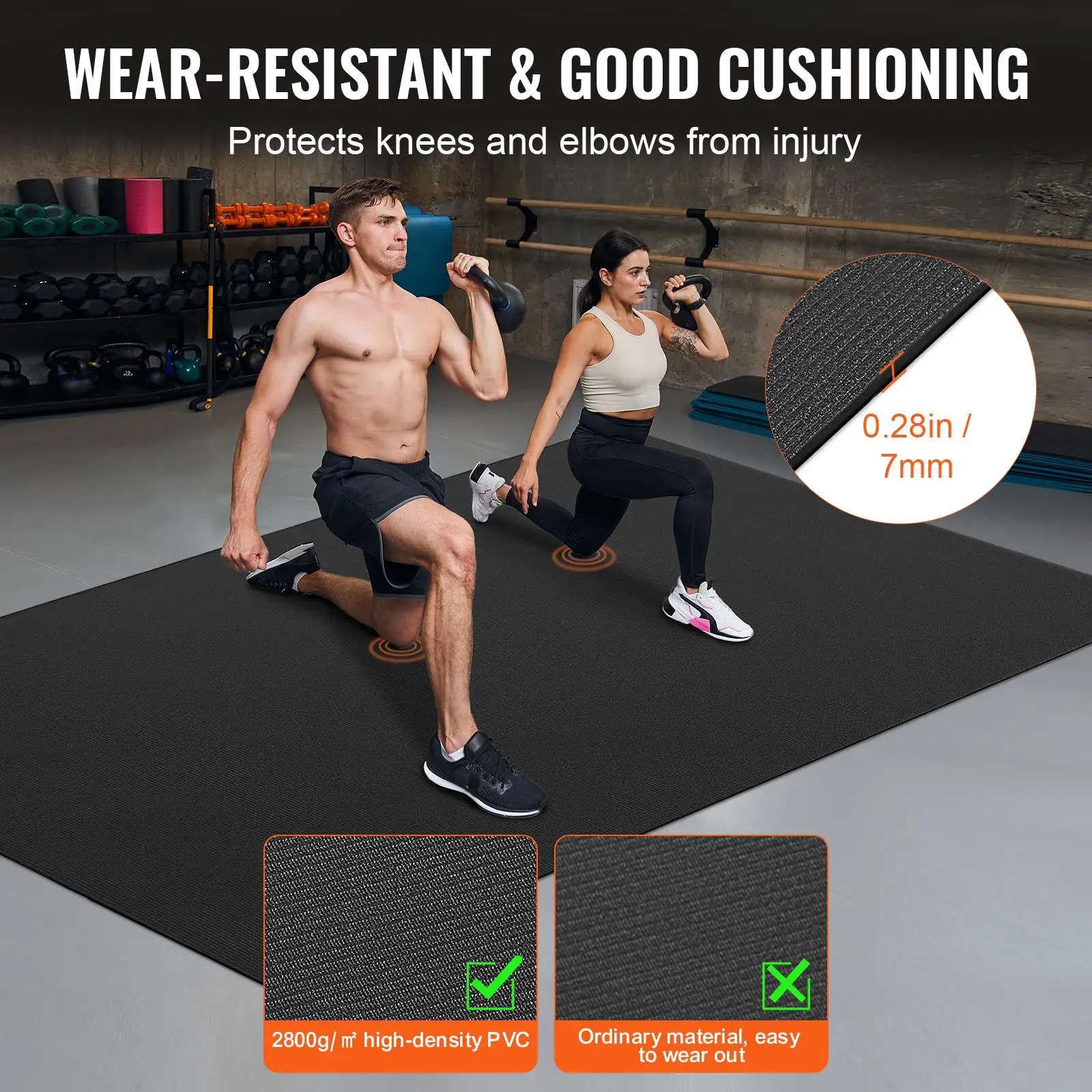 Extra Large Non Slip High Density Exercise Yoga Mat with Carry Bag and Strap for men and Women Home Pilates Fitness Floor Workouts 8 x 5 ft