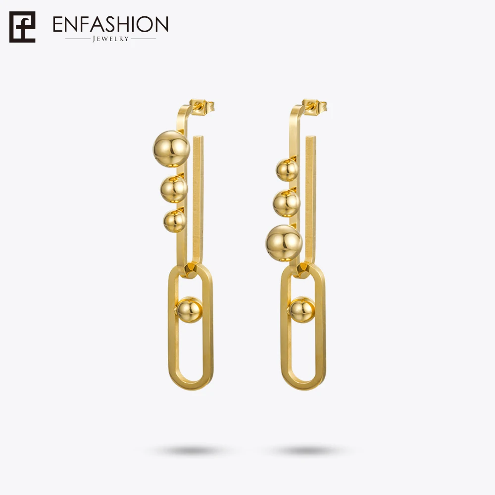 Enfashion Jewelry U and Ball Drop Earrings  For Women  Earings Fashion Jewelry Long Earrings Oorbellen  Voor Vrouwen EB181049
