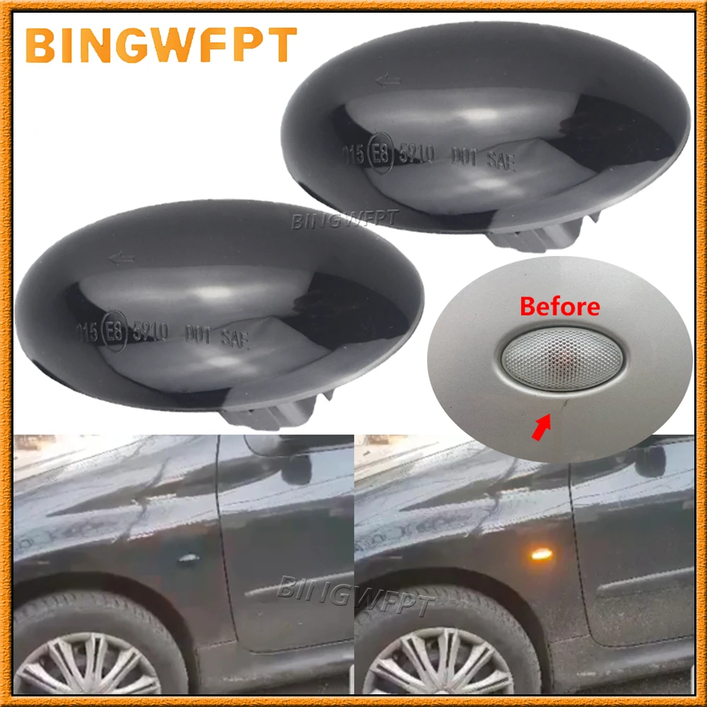 

Новый светодиодный динамический указатель поворота для Peugeot 307 206 407 107 607 1007 Citroen C1 C2 C3 C5 C6 Боковой габаритный фонарь