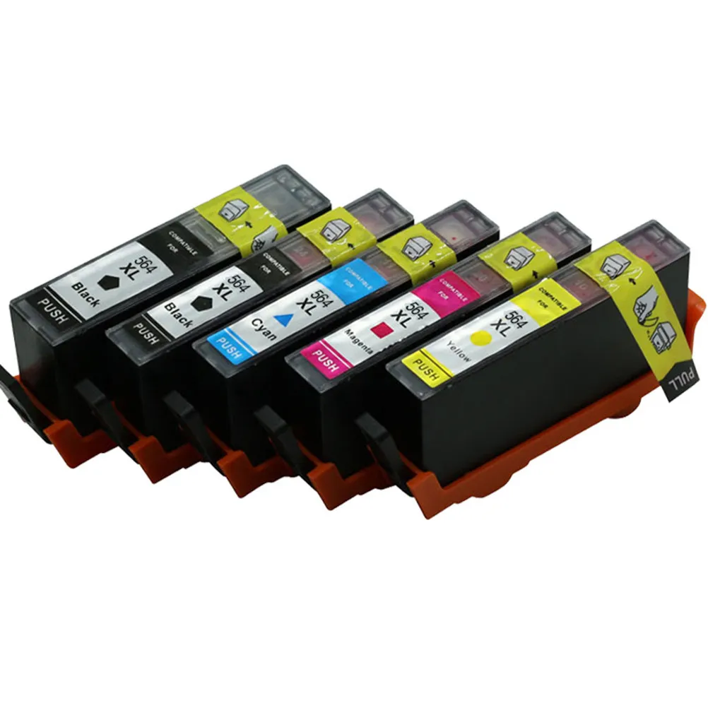 

5 шт. совместимых картриджей с высокой емкостью для принтеров HP 564XL Pro, HP 7510, 6510, 4610, 4620, 3520, C410 (струйные)