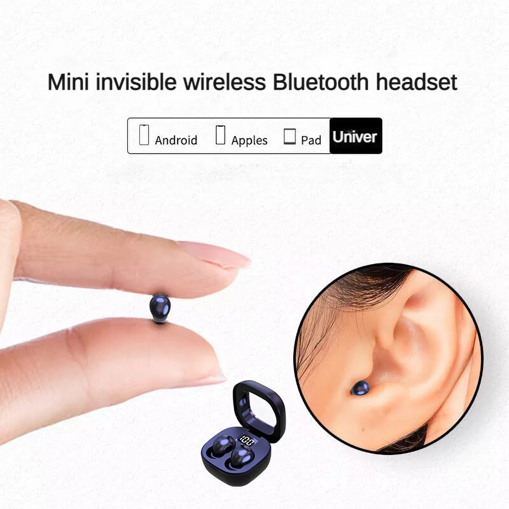 Drahtloses Bluetooth-Headset Mini Ultra Small Sleep Neue unsichtbare Ohrhörer Kopfhörer mit hoher Klangqualität Rauschunterdrückung