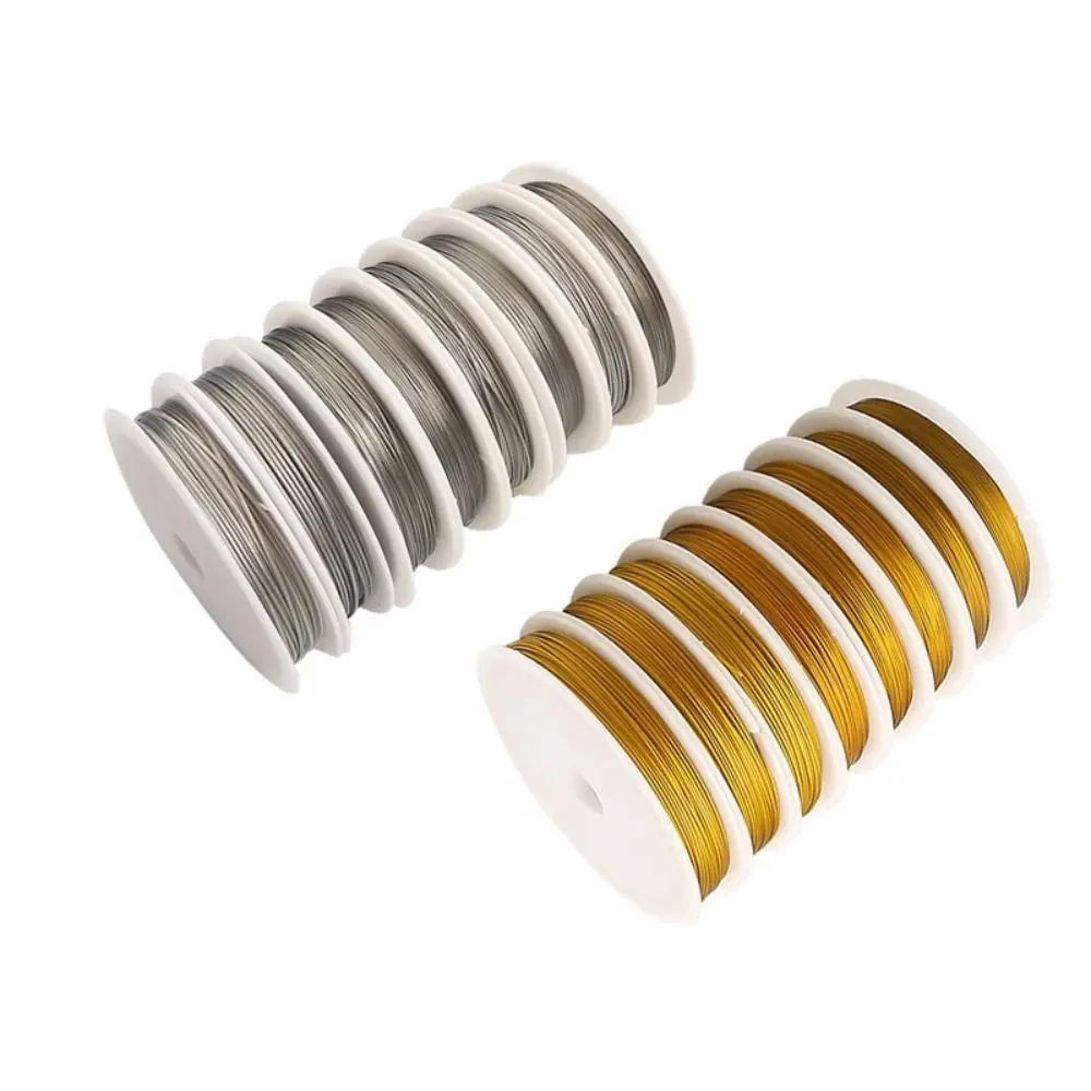 

New Steel Gold Silver Jewelry Wire 0.30/0.38/0.45/0.50/1.0mm Gold Silver Wire Rope and Bead Rope Wire for Jewelry Making