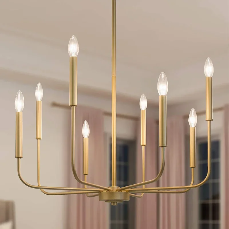 Creative Black Iron Art Chandelier Retro Minimalist LED Pendant Light for Living Room Dining Room