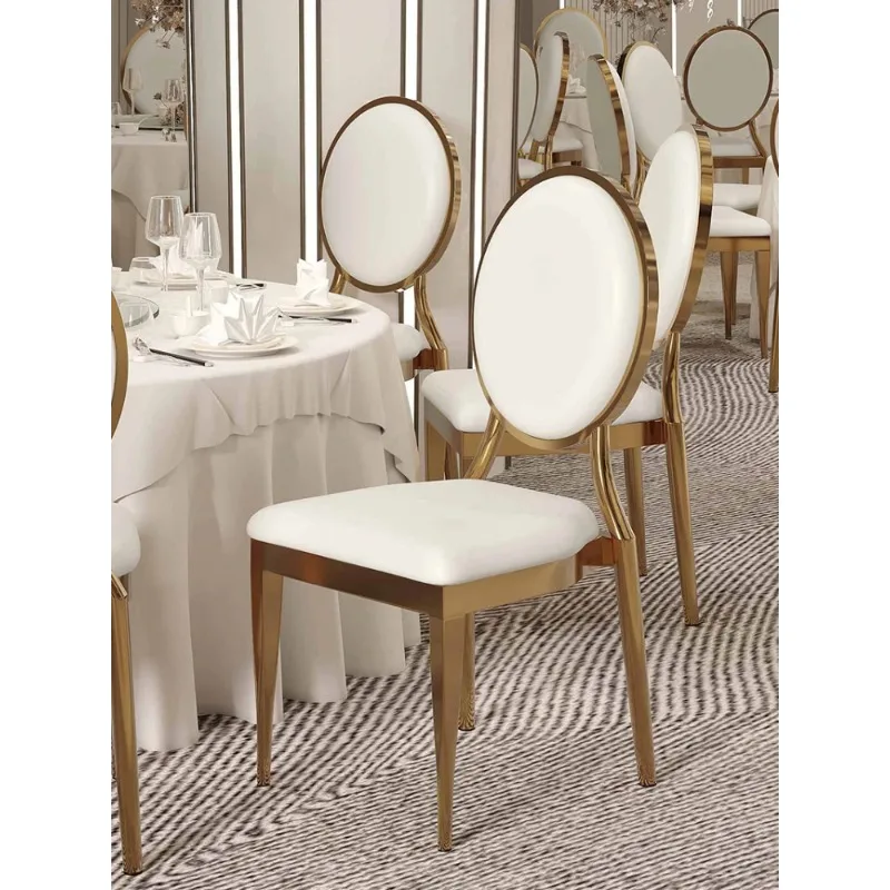 Romantic Wedding Chair Elegant Silver Dining Chair Light Luxury Party Hotel Chair  Love Dressing Soft Stool Hall Ceremony Stool view 3