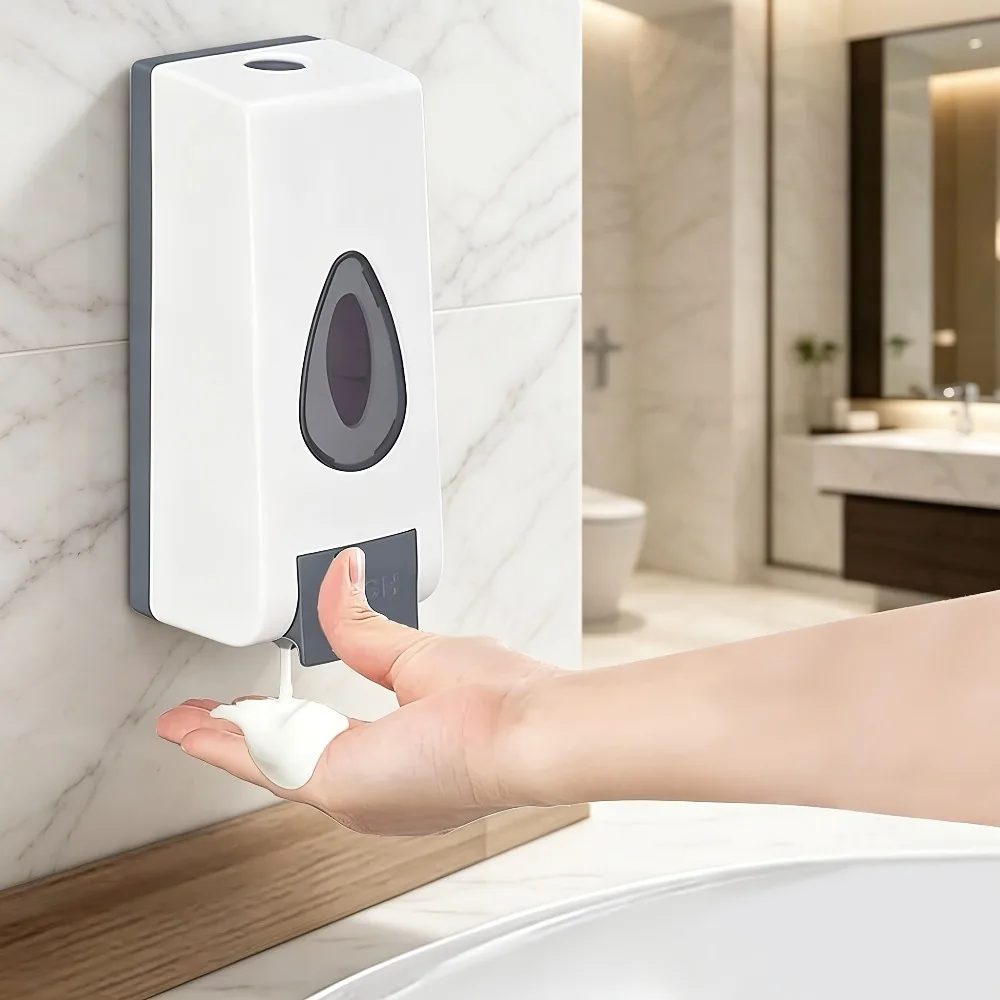 Manual Water Drop Viewing Window Wall Mounted Soap Dispenser Press Type Hand Detachable Soap Bottle Kitchen Bathroom Accessories