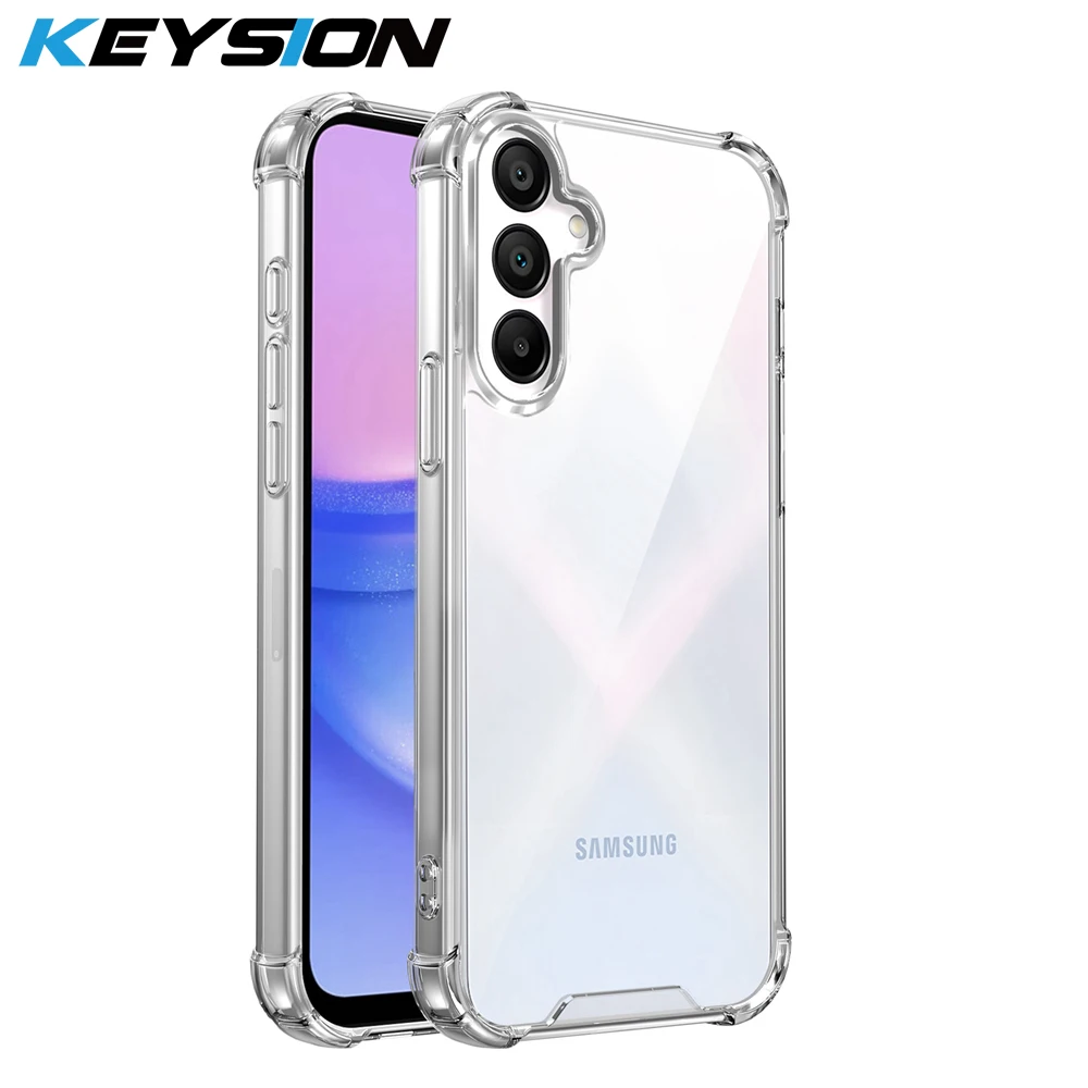 

KEYSION Four-Corners Shockproof Transparent Case for Samsung A57 5G A37 Soft TPU+PC Clear Phone Back Cover for Galaxy A37 A57 5G