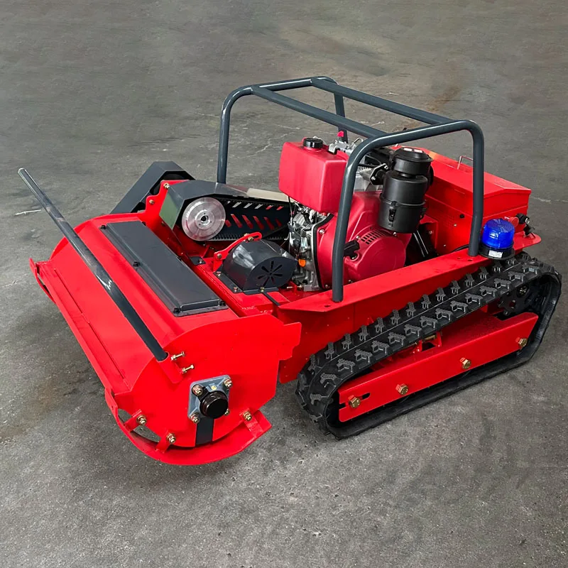 

Customized New 800mm 1000mm 1200mm Wide Cut Remote Control Lawn Mower 4-Stroke with Rubber Tracks & Snow Plow