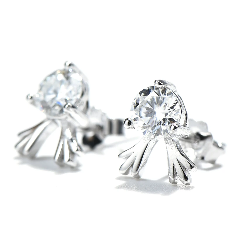 

Real 0.5 Ct Moissanite Stud Earrings for Women Solid 925 Sterling Silver Solitaire Round Diamond Earrings Fine Jewelry Wholesale