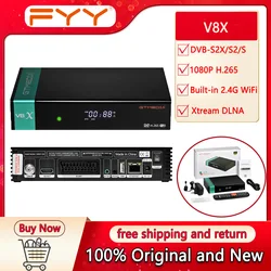 GTMEDIA V8X DVB-S/S2/S2X satellite receiver, Built in 2.4G WIFI VCM/ACM/multi stream BISS auto roll CA card V8X supports Mars