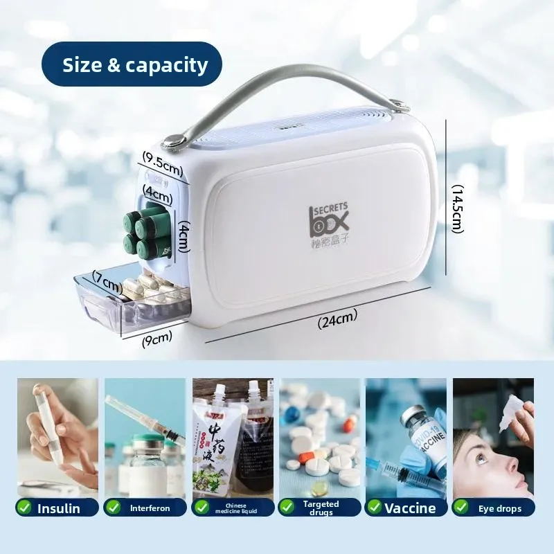 Rechargeable Insulin Cooler Box Portable Mini Medicine Refrigerator Semiconductor Drug Cooling Fridge for Home Car Travel