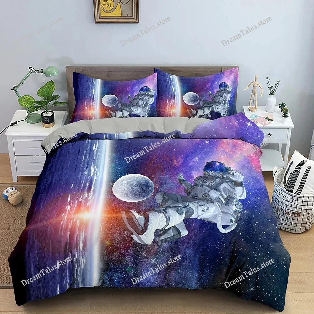 

Astronaut Duvet Cover Set Spaceman Pattern Bedding Set for Boys Girl Microfiber Bedclothes Twin King Size Comforter Cover741