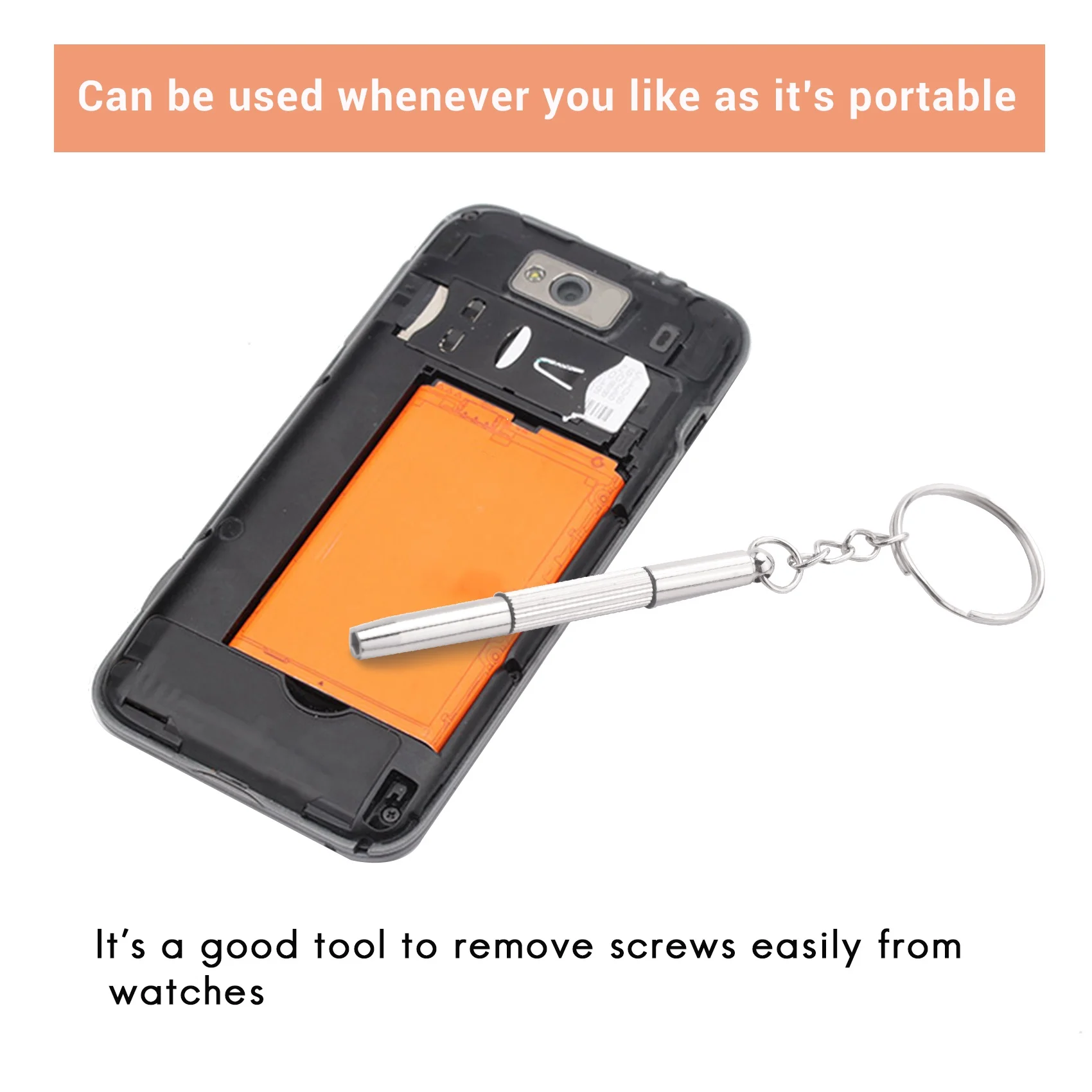 ABJS 3in1 Mini Alloy Screwdriver Key Ring Watch Glasses Repair Tool